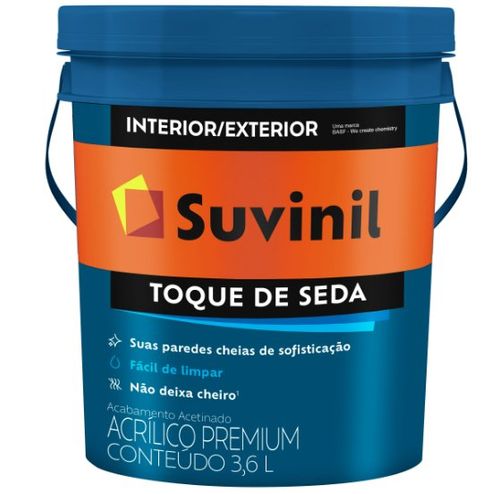 Tinta Acrílica Toque De Seda Branco Neve 3,6L Balde - Suvinil.