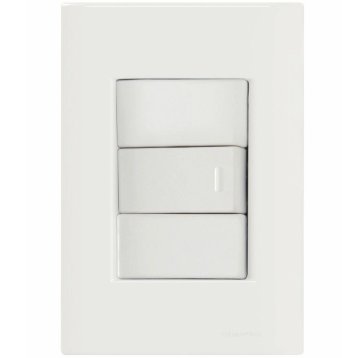 Conjunto Placa 4x2 com 1 Interruptor Simples 10A 250V Giz Branco - Tramontina.