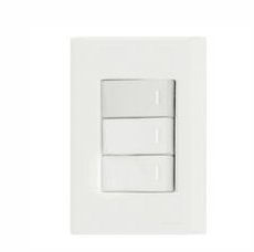 Conjunto Placa  4x2 com 3 Interruptores Simples 10 A 250 V  Giz Branco - Tramontina.