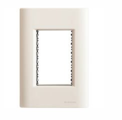 Placa 3 Postos 4x2 Giz Branca Soft Touch com Suporte - Tramontina.