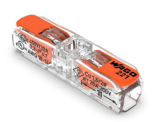Conector Emenda 221 Inline até 4mm² 32A IP20 2 Peças - Wago