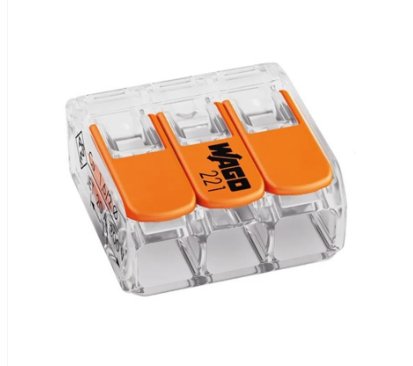 Conector Emenda 3 Polos até 4mm² 32A IP 20 4 pçs - Wago.