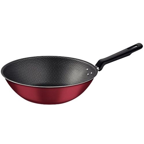 Wok Loreto em Alumínio com Revestimento Antiaderente Starflon Max Vermelho 28cm 3,6L - Tramontina.