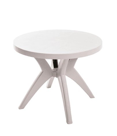 Mesa Redonda Deluxe Pé X em Polipropileno Branca - Forte Plástico.