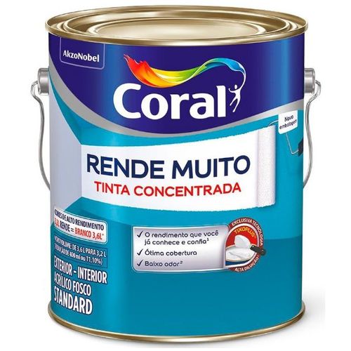 Tinta Acrílica Rende Muito Fosco Oceano 18L - Coral.