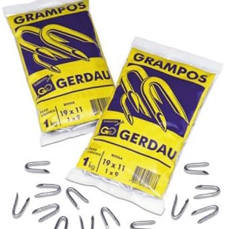 Grampo para Cerca Aço Galvanizado 7/8x9"" - 19x10 1Kg - Gerdau