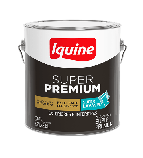 Tinta Acrílica Super Premium Fosco Branco Neve 3,6L - Iquine