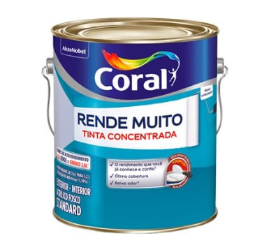 Tinta Acrílica Rende Muito Fosco Branco Neve 3,6L - Coral