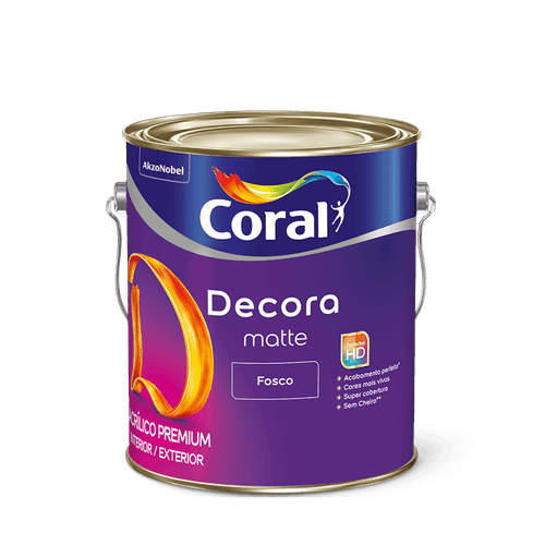 Tinta Acrílica Decora Fosca Matte Branco Neve 3,6L - Coral