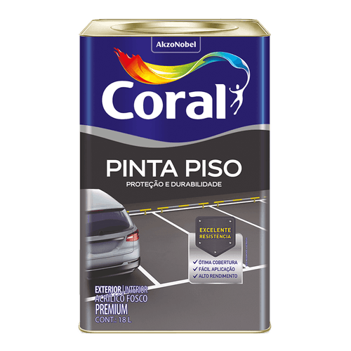 Tinta Acrílica Premium Pinta Piso Fosco Branco 18L - Coral