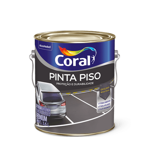 Tinta Acrílica Premium Pinta Piso Fosco Cinza Médio 3,6L - Coral