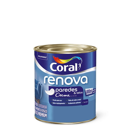 Tinta Acrílica Renova Fosca Branco 800ml - Coral.