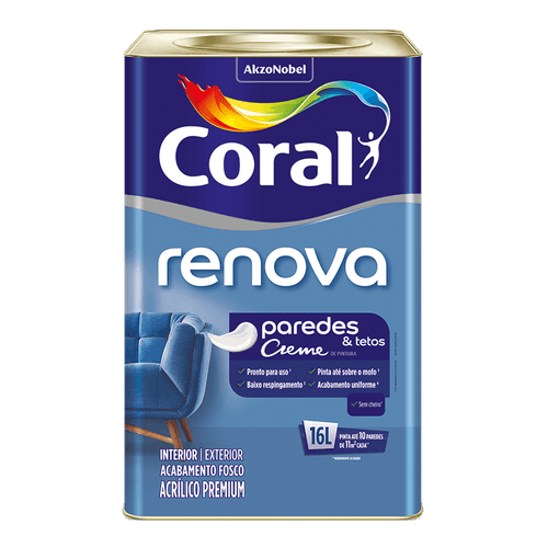 Tinta Acrílica Renova Fosca Areia 16L - Coral