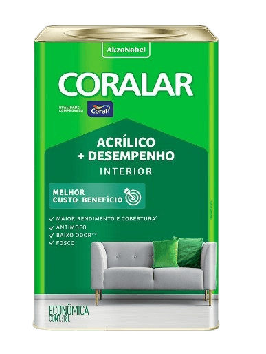 Tinta Acrílica Coralar Interno Fosco Branco Neve 18L - Coral