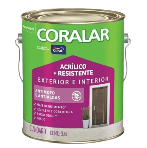 Tinta Acrílica Coralar + Resistente Fosco Camurça 3,6L - Coral