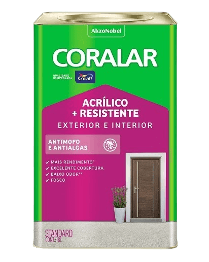 Tinta Acrílica Coralar + Resistente Fosco Areia 18L - Coral