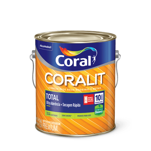 Tinta Esmalte Coralit Total Acetinado Branco Neve 3,6L - Coral