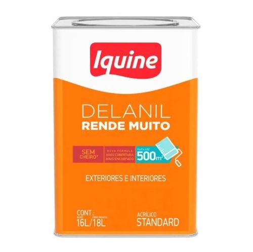 Tinta Acrílica Delanil Rende Muito Fosco Branco Neve 18L - Iquine