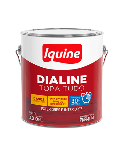 Tinta Esmalte Sintético Base Água Branco Neve Dialine 3,6L Iquine.