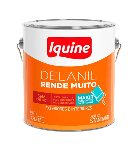 Tinta Acrílica Delanil Rende Muito Fosco Branco Gelo 3,6L - Iquine