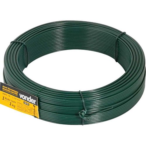 Arame Revestido com PVC BWG 18 Verde 1kg - Vonder