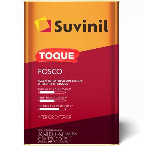 Tinta Acrílica Toque Fosco Branco Neve 18L - Suvinil