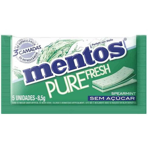 Chiclete Pure Fresh Sabor Spearmint Sem Açúcar 5un - Mentos