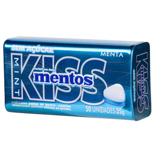 Pastilha Kiss Sabor Menta sem Açúcar 12x35g - Mentos