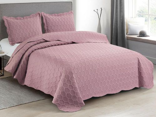 Colcha Ilusion Favo Casal 220x240 Rose - Camesa