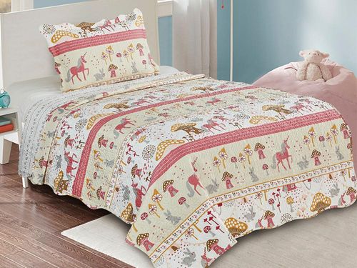 Colcha Evolution Patchwork Infantil Solteiro 160x230 Cogumelo - Camesa