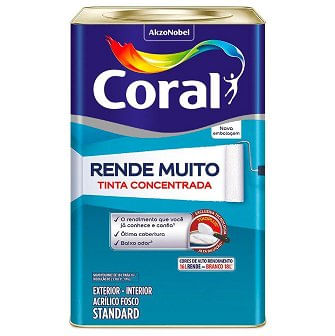 Tinta Acrílica Rende Muito Fosco Tubarão Branco 16L - Coral