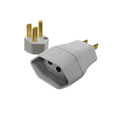 Pino Adaptador 2P + T Reverso Bipolar 15A 250V Branco - Ilumi