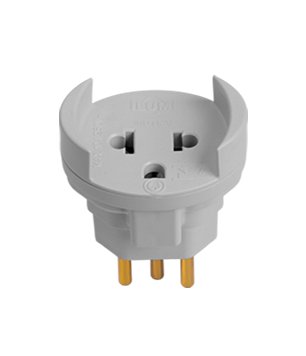 Pino Adaptador 2P + T Bipolar 10A 250V Branco - Ilumi