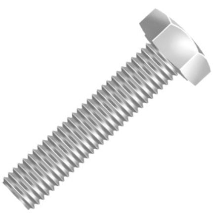 Parafuso Sextavado Inox 304 MA Rosca Inteira 6x10mm Polido - Ciser.