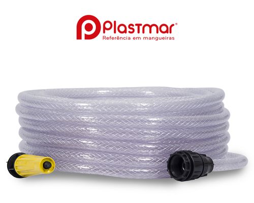 Mangueira Trançada de PVC 1/2" Cristal 637 15 Metros - Plastmar.