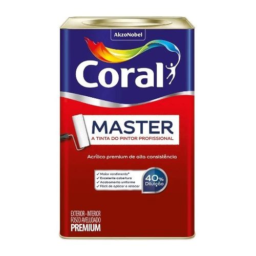 Tinta Acrílica Profissional Master Branco Neve 18L - Coral