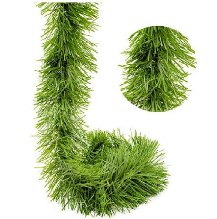 Festão Natalino Decorativo 2 metros Verde Claro Fina 11cm - CimToys