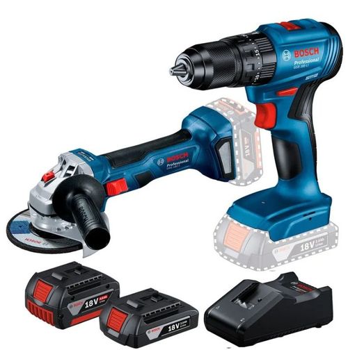 Conjunto Furadeira GSB185LI e Esmerilhadeira A Bateria GWS180LI 2B 18W - Bosch