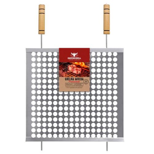 Grelha P/Churrasqueira Gaúcho Tela Moeda 40x39cm GA141 - Grilazer