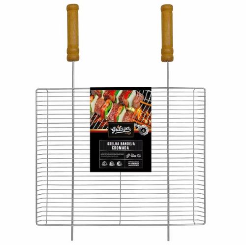 Grelha Prática P/ Churrasqueira Horizontal (M) 50x40cm Com Borda GR0041 - Grilazer