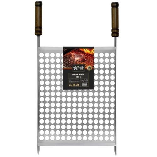 Grelha Moeda P/ Churrasqueira Bandeja Inox 40x49,5cm GR0147 - Grilazer