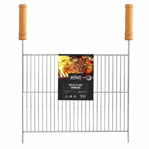 Grelha Plana P/ Churrasqueira Cromado 50x40cm GR0151 - Grilazer