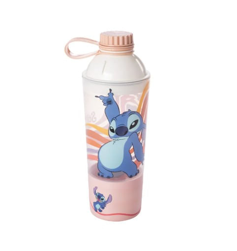 Garrafa Shakeira Vip Stitch 600ml Rosa - Plasutil
