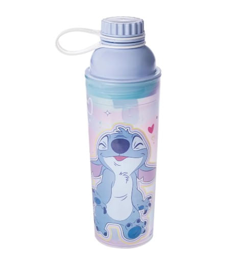 Garrafa Coqueteleira com Tampa Stitch Azul 660ml - Plasutil