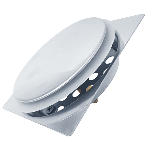 Ralo para Banheiro Click em Aço Inox 10x10cm - Qualiz