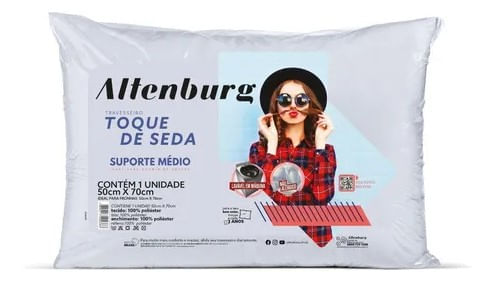 Travesseiro Toque de Seda 50x70cm Branco - Altenburg