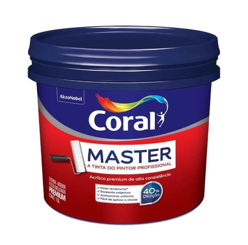 Tinta Acrílica Fosca Premium 15L Master Branco - Coral