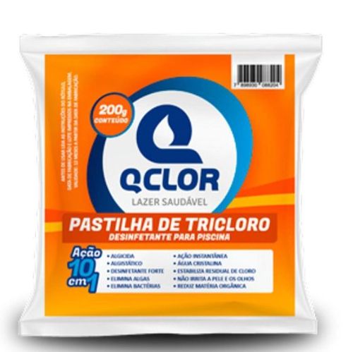 Cloro em Pastilha Desinfetante Q-Past para Piscina 200g - Q-clor