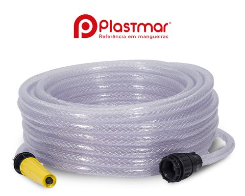 Mangueira Trançada de PVC 1/2"" Cristal 637 15 Metros - Plastmar.