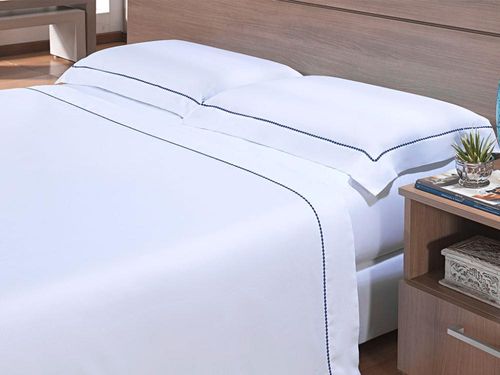 Jogo de Cama Neo 300 Fios Queen Bordado Elements Marinho - Camesa